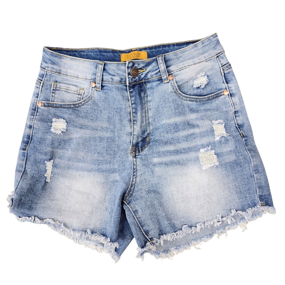 Judy Blue Distressed Jean Shorts Blue size Large #0007